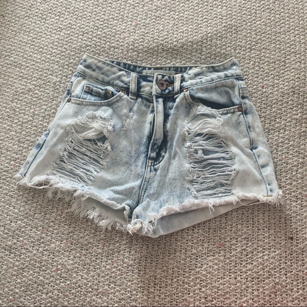 Distressed Denim Shorts